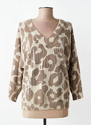 Pull col v manches longues beige BETTY BARCLAY femme