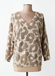 Pull stretch manches longues beige BETTY BARCLAY femme