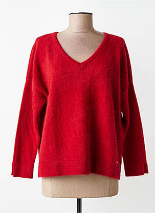 Pull coupe cintrée manches longues rouge ORFEO femme