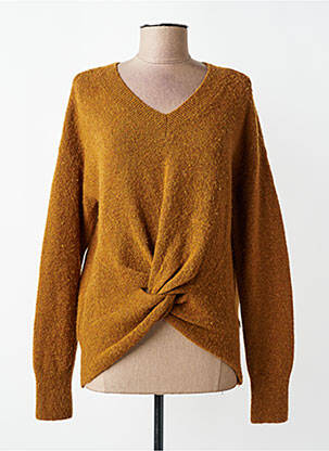 Pull tissage chiné manches longues marron SCOTCH & SODA femme