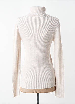 Pull col roulé coupe cintrée manches longues beige MKT STUDIO femme