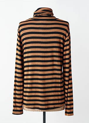 Pull col roulé coupe cintrée manches longues marron O'MER femme