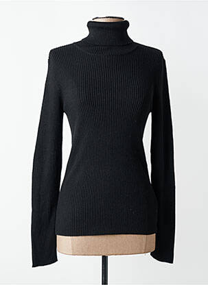 Pull col roulé tissage côtelé manches longues noir MKT STUDIO femme
