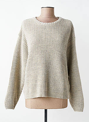 Pull stretch manches longues beige AMERICAN VINTAGE femme