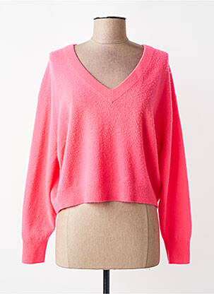 Pull col v manches longues rose AMERICAN VINTAGE femme
