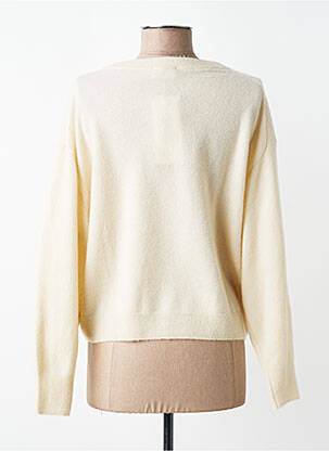 Pull col v manches longues beige AMERICAN VINTAGE femme