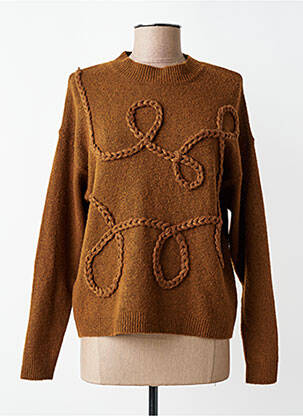 Pull stretch manches longues marron B.YOUNG femme