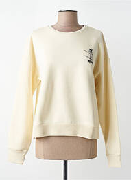 Sweat-shirt broderie manches longues beige VILLA BLEUE femme