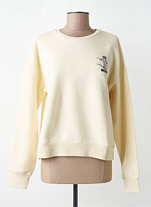 Sweat-shirt stretch manches longues beige VILLA BLEUE femme