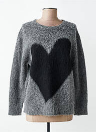 Pull tissage chiné manches longues gris ARTLOVE femme