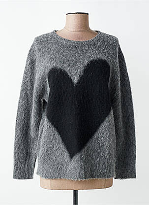 Pull tissage chiné manches longues gris ARTLOVE femme
