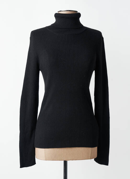 Pull col roulé tissage côtelé manches longues noir MKT STUDIO femme