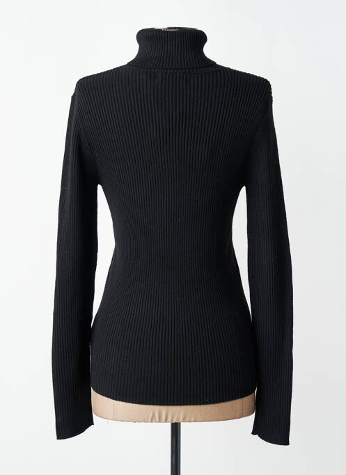 Pull col roulé tissage côtelé manches longues noir MKT STUDIO femme