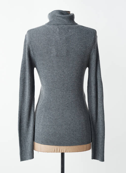 Pull col roulé tissage côtelé manches longues gris MKT STUDIO femme