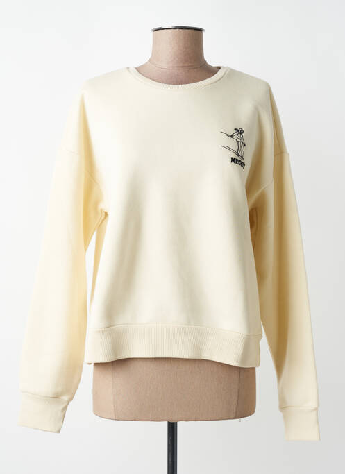 Sweat-shirt stretch manches longues beige VILLA BLEUE femme