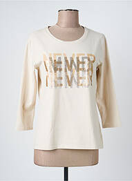 T-shirt sérigraphie avec strass manches 3/4 beige BETTY BARCLAY femme