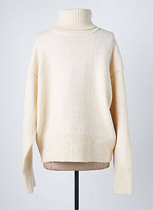 Pull col roulé coupe droite manches longues beige ARTLOVE femme