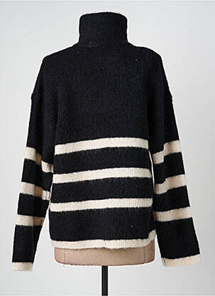 Pull col roulé coupe droite manches longues noir SELECTED femme