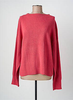Pull coupe droite manches longues rouge ICHI femme