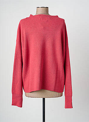 Pull coupe droite manches longues rouge ICHI femme