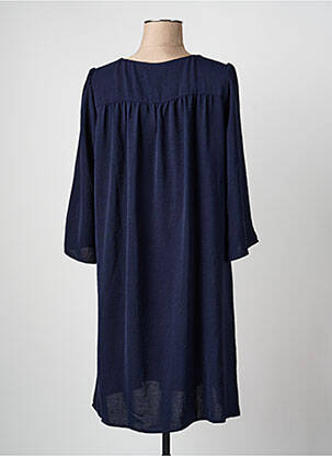 Robe mi-longue manches 3/4 manches 3/4 bleu GRACE & MILA femme