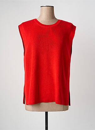 Pull coupe droite sans manche rouge BETTY BARCLAY femme