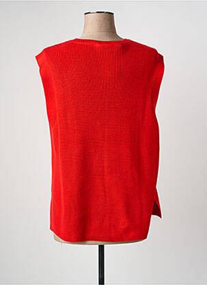 Pull coupe droite sans manche rouge BETTY BARCLAY femme