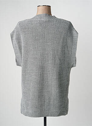 Pull coupe droite manches courtes gris ANGE femme