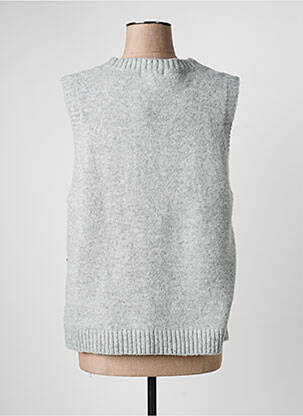 Pull coupe droite manches courtes gris INSPIRATION STUDIO femme