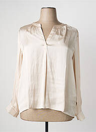 Blouse poignets boutonnés avec fente manches longues beige BETTY BARCLAY femme
