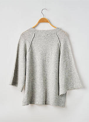Pull col rond manches 3/4 gris INSPIRATION STUDIO femme