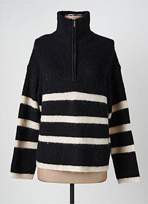 Pull col roulé maille tricot manches longues noir SELECTED femme