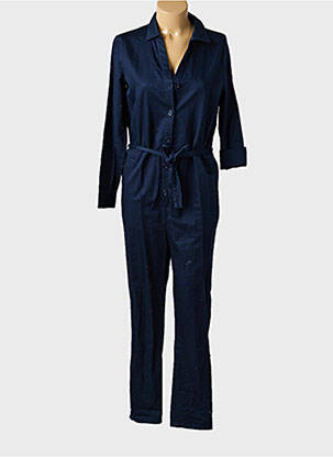 Combi-pantalon fermeture boutonnée sur le devant manches longues bleu ICHI femme