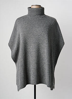 Poncho col roulé gris GRACE & MILA femme