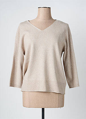 Pull tissage chiné manches longues beige BETTY BARCLAY femme