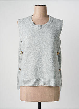 Pull col rond manches courtes gris INSPIRATION STUDIO femme