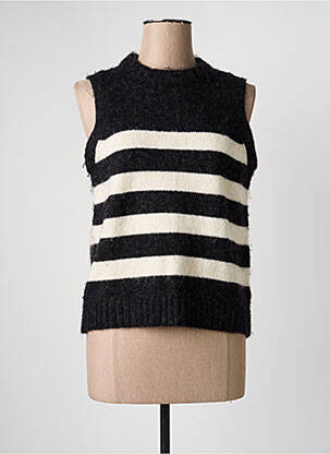 Pull coupe cintrée sans manche noir WHITE STUFF femme