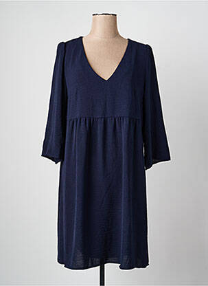 Robe mi-longue manches 3/4 manches 3/4 bleu GRACE & MILA femme