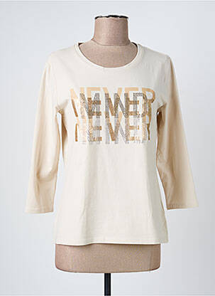 T-shirt sérigraphie avec strass manches 3/4 beige BETTY BARCLAY femme