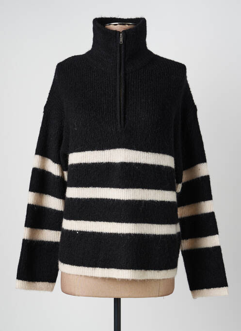 Pull col roulé maille tricot manches longues noir SELECTED femme