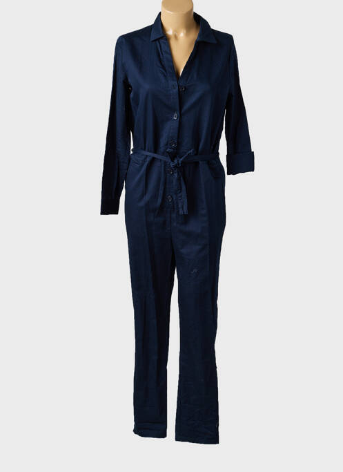 Combi-pantalon fermeture boutonnée sur le devant manches longues bleu ICHI femme