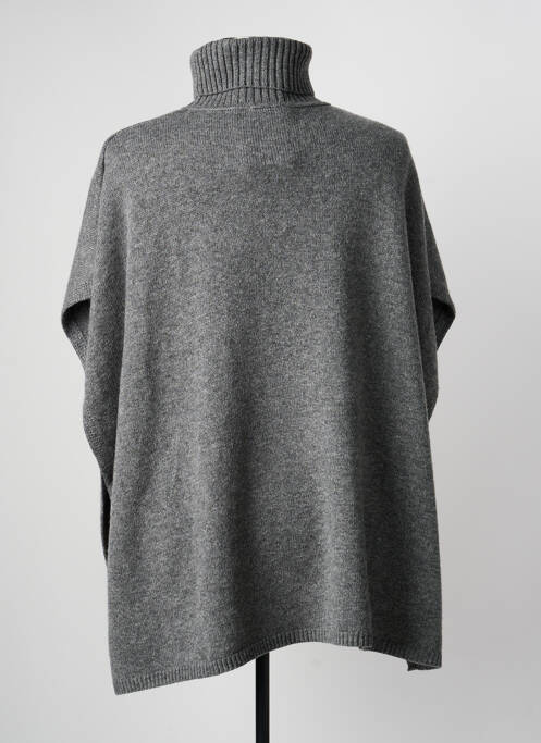 Poncho col roulé gris GRACE & MILA femme