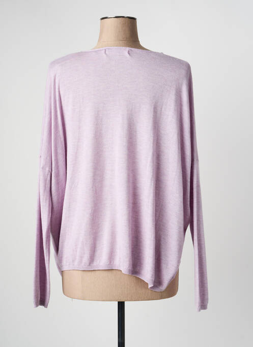 Pull col v manches longues violet ORFEO femme