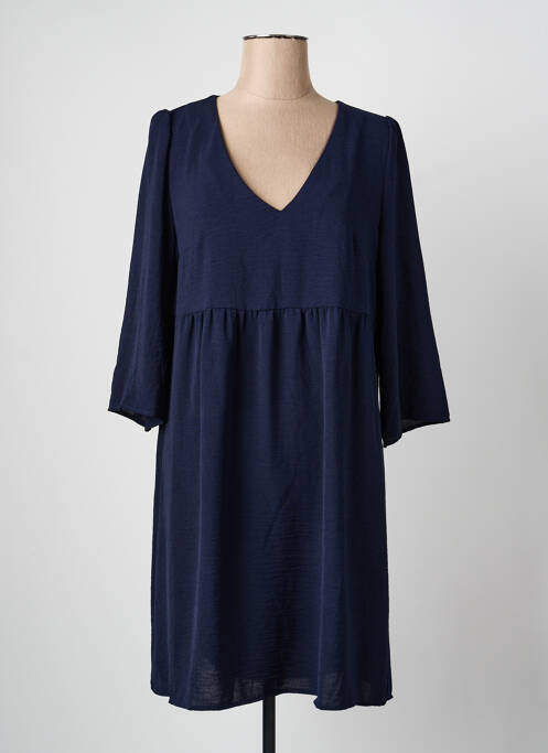 Robe mi-longue manches 3/4 manches 3/4 bleu GRACE & MILA femme