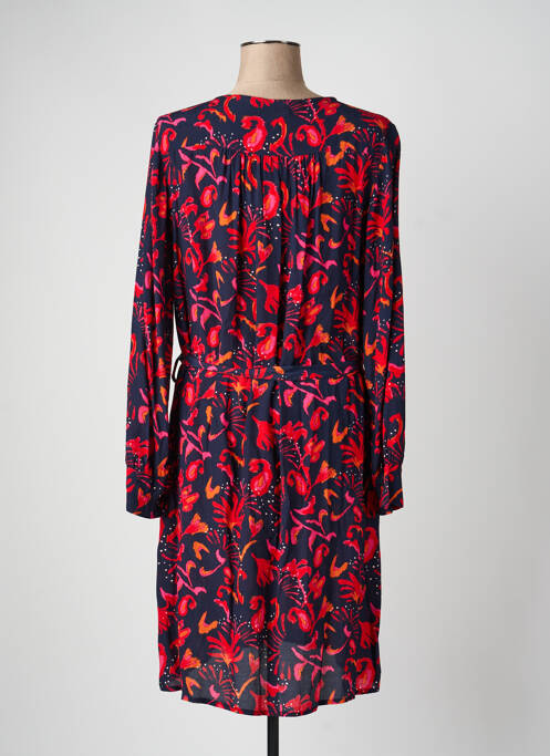 Robe mi-longue imprimé fantaisie manches longues bleu LA FEE MARABOUTEE femme