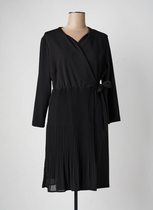 Robe mi-longue manches longues manches longues noir SIGNE NATURE femme