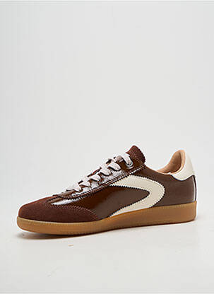 Baskets matière lisse talon plat jusqu'à 3cm marron ZERO CENTCINQ femme