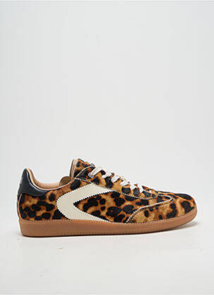 Baskets bout rond talon plat jusqu'à 3cm marron ZERO CENTCINQ femme