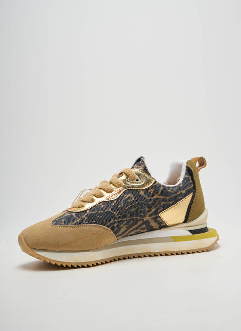 Baskets tissage satiné talon de 4 à 6cm beige ZERO CENTCINQ femme