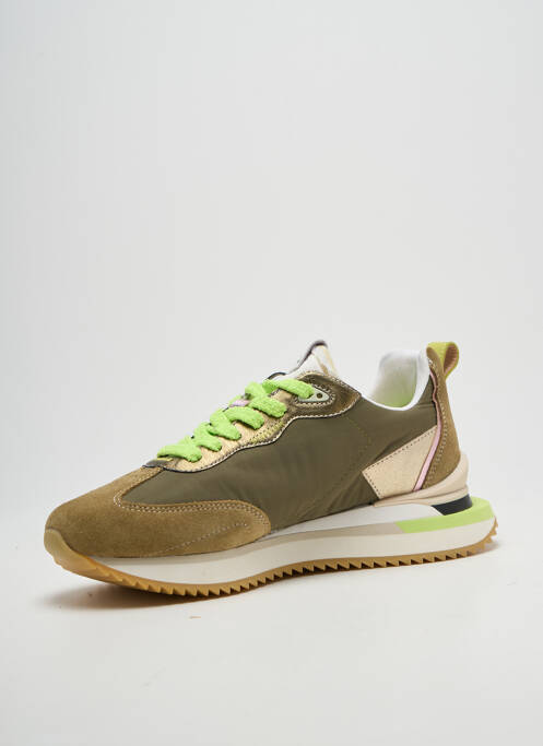 Baskets tissage satiné talon de 4 à 6cm vert ZERO CENTCINQ femme